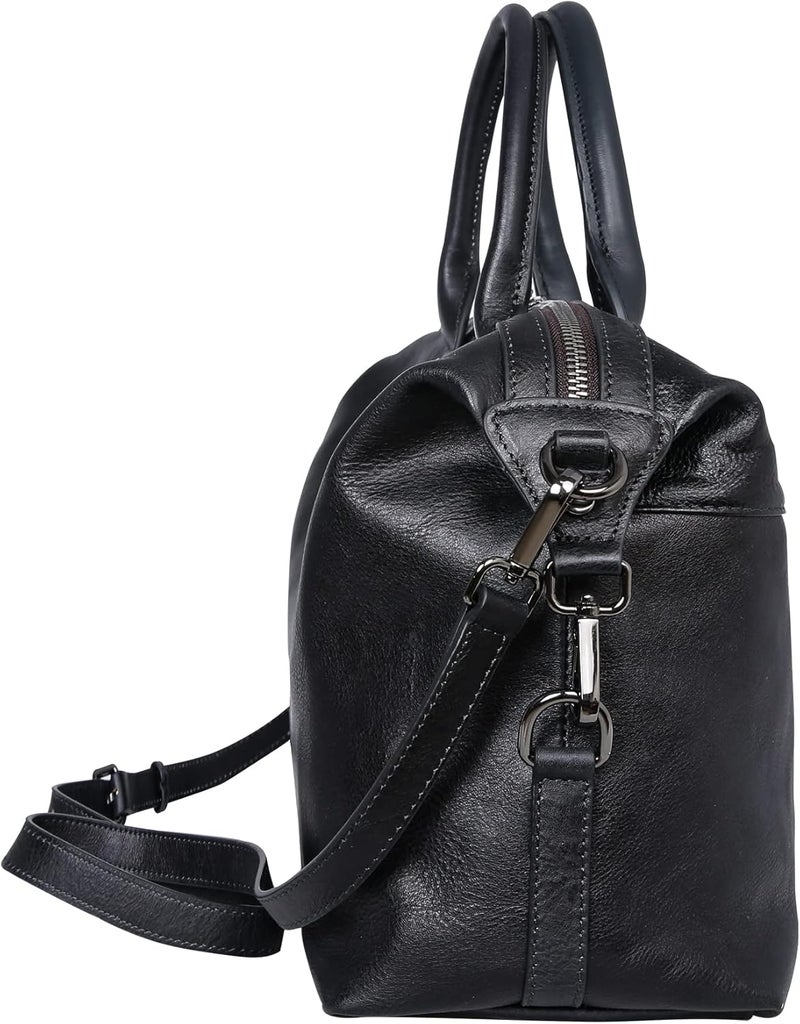 Iswee Genuine Leather Satchel Tote Bag Top Handle Handbag Designer Shoulder Bag Large Capacity Cross Body Bag - Image 4